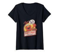 Womens Sesame Street Tickle Me Elmo Try Me V-Neck T-Shirt