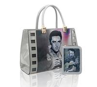 Women's Set 2IN1 3D Effect Elvis Patent Leather Shoulder Handbag + Small Purse Wallet