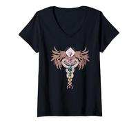 Women's Seven Chakras Seven Chakras Meditation Gift V-Neck T-Shirt