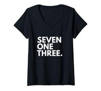 Women's Seven ONE Three Area Code 713 Houston Texas V-Neck T-Shirt