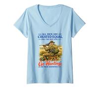 Women's Seventies Men Hunting Vintage Quote Hunter V-Neck T-Shirt