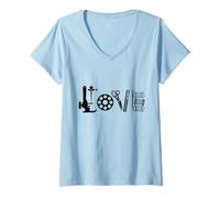 Women's Sewing Love Tools Seamstress Tailor Quilter V-Neck T-Shirt