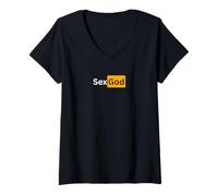 Womens Sex God - Sexy Gifts for Men and Women V-Neck T-Shirt