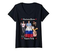Women's Sexy American Grown Russian Roots Heritage Half V-Neck T-Shirt