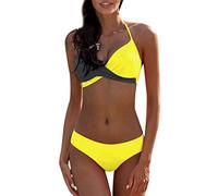 Women's Sexy Bikini Sets 2024, Swimming Costume Women Two Piece Swimsuits Front Cross Halterneck Bathing Suits Color Block Print Push up Bikinis Padded Swimwear