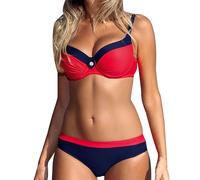 Women's Sexy Bikini Sets 2024, Swimming Costume Women Two Piece Swimsuits Front Cross Halterneck Bathing Suits Color Block Print Push up Bikinis Padded Swimwear
