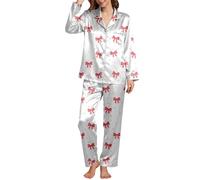 Women's Sexy Chic Pyjamas, Soft and Elegant Pyjamas with Valentine's Day Print, Comfortable Sleepwear for Cosy Nights