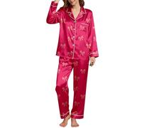 Women's Sexy Chic Pyjamas, Soft and Elegant Pyjamas with Valentine's Day Print, Comfortable Sleepwear for Cosy Nights