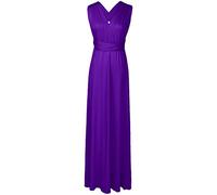 Womens Sexy Convertible Multi Way Wrap Transformer Solid Cocktail Off Shoulder Wedding Bridesmaid Evening Long Maxi Dress Floor Length Bandage Pageant Prom Ball Gowns Purple XS