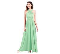 Womens Sexy Convertible Multi Way Wrap Transformer Solid Cocktail Off Shoulder Wedding Bridesmaid Evening Long Maxi Dress Floor Length Bandage Pageant Prom Ball Gowns Turquoise S