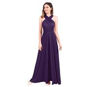 Womens Sexy Convertible Multi Way Wrap Transformer Solid Cocktail Off Shoulder Wedding Bridesmaid Evening Long Maxi Dress Floor Length Bandage Pageant Prom Ball Gowns Deep Purple M