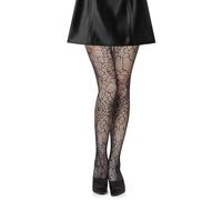Women's Sexy Fishnet Tights - Halloween Gothic Spider Web Stockings with Skull & Bat Prints, Sheer Pantyhose for Costume Party