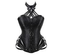 Women's Sexy Gothic Corset - Steampunk Top Vintage Crisscross Plus Size Casual Slim Fit Solid Colour Medieval Renaissance Courtyard Cosplay Top for Halloween Carnival Chic Club Clothing, Black, M