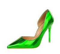 Women's Sexy High Heels Pumps, 4 Inch Closed Pointed Toe Stiletto Heels, Comfortable Party Prom Club Heels Shoes Green