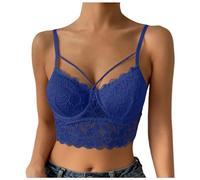 Women's Sexy Lace Bra V Neck Transparent Back Spaghetti Straps Pure Invisible Fashion Chic Bras Breathable Casual Chic Camisole Bra