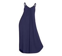 Women's Sexy Pajamas Womens Nightgown Sleeveless Long Nightshirt Full Slip Night Dress Plus Size Sleepshirt Chemise Sleepwear for Women Romper (Navy, XL)
