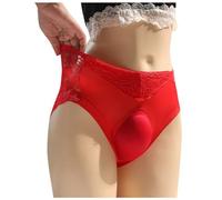 Womens Sexy Panties Lace Cute Thongs Underwear for Women Breathable Comfor Hipsters Briefs Butt Lifting Stretch Cheeky Funny Tummy Control Women's Ladies Panties Red
