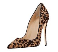 Women's Sexy Pointed Toe Stiletto Heels Stylish Closed Toe Party Prom Pumps Shoes Elegant Comfortable Slip on Bride Wedding Dresses Banquets Heeled Shoes,Leopard B,11 UK