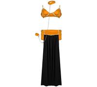 Women's Sexy Princess Slave Lingerie Backless Belly Dancer Costume Outfit French Maid Uniform Clubwear Cosplay (Black,XX-Large)