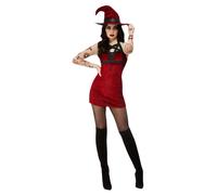 Women's Sexy Red Satanic Witch Fancy Mini Dress Costume