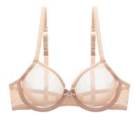 Women's Sexy Sheer See Through Mesh Bra Unlined Underwire Lace Bralette Comfortable Everyday Wear Transparent Support (Other, 34)