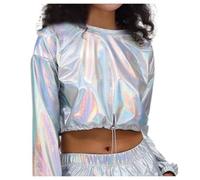 Women's Sexy Short Sweatshirt Long Sleeve with Drawstring Pullover Top Round Neck Casual Basic Chic Slim Fit Cute Top for Party, Party, Ball, Clubwear Daily