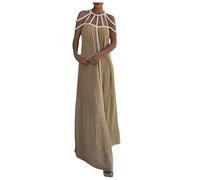 Women's Sexy Spaghetti Strap Backless Maxi Dress Summer Bodycon Cocktail Party Formal Halter Long Dress Vacation Dress