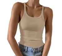 Women's Sexy U-Neck Tank Top Sleeveless Bodycon Tank Tops Summer Chic and Elegant Slim Fit Camisole Large Size Trendy Casual Cheap Evening Party Beach Holiday Camisole