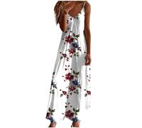 Women's Sexy V-Neck Camisole Dress, Summer Casual Printed Sleeveless Dresses, Plus Size Loose Maxi Sundresses