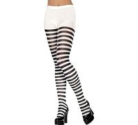 Women's Sexy White And Black Striped Tights
