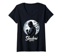 Womens Shadow Ninja - Stealth Warrior Samurai V-Neck T-Shirt