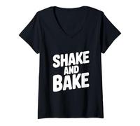 Women's Shake and Bake Classic Retro Cooking Humor V-Neck T-Shirt