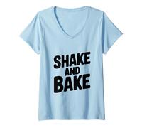 Women's Shake and Bake Classic Retro Cooking Humor V-Neck T-Shirt