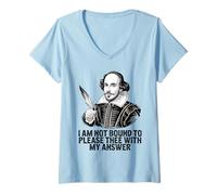 Womens Shakespeare Humour Bound Not to Please Thee V-Neck T-Shirt