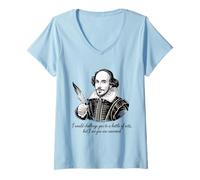Womens Shakespeare Humour Bound Not to Please Thee V-Neck T-Shirt