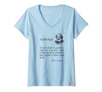 Womens Shakespeare Quote Be Not Afraid of Greatness - Twelfth Night V-Neck T-Shirt