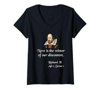 Womens Shakespeare Shirt Quote Now is the Winter of Our Discontent V-Neck T-Shirt