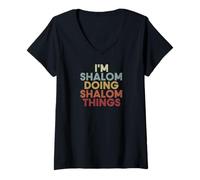 Women's Shalom Name Shalom Personalized Name First Given V-Neck T-Shirt
