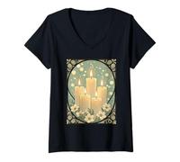 Women's Sham Candles Light and Happiness for Nowruz V-Neck T-Shirt