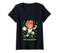Women's Shamrock Sprint Match Day Magic St Patricks Weekend V-Neck T-Shirt