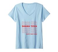 Womens Shana Tova Rosh Hashanah Jewish New Year Meme Thank You V-Neck T-Shirt