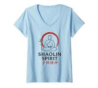 Womens Shaolin Spirit Zen Monk V-Neck T-Shirt
