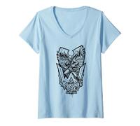 Women's Shaolin Style Urban Warrior Hip Hop Graffiti Wings Crew V-Neck T-Shirt