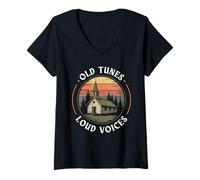 Womens Shape Note Singing Folk Music Singer Sacred Harp V-Neck T-Shirt