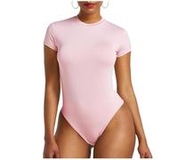 Womens Shapewear Bodysuit Tummy Control Seamless Jumpsuits Ladies Short Sleeve Slimming Trainer Vest Full Body Shaper Shirts Tank Tops Snap Stretch Leotard Rompers Going Out Uk S-2XL