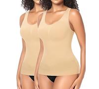 Women's Shapewear Tank Top Shaping Camisole Tops Tummy Control Vest Wireless Seamless Slimming Compression Tops Body Shaper Cami Vest with Wide Straps
