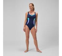 Speedo Shaping Printed Lunaelustre Swimsuit Blue UK 36 Woman