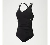 Speedo Womens Shaping V Neck 1 Piece Swimsuit Black 34