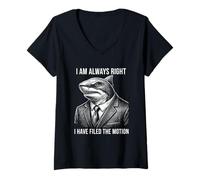 Women's Shark Lawyer Always Right Motion V-Neck T-Shirt