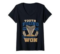 Women's Shark Tooth Hunter Beachcombing Fossil Hunter Gift V-Neck T-Shirt